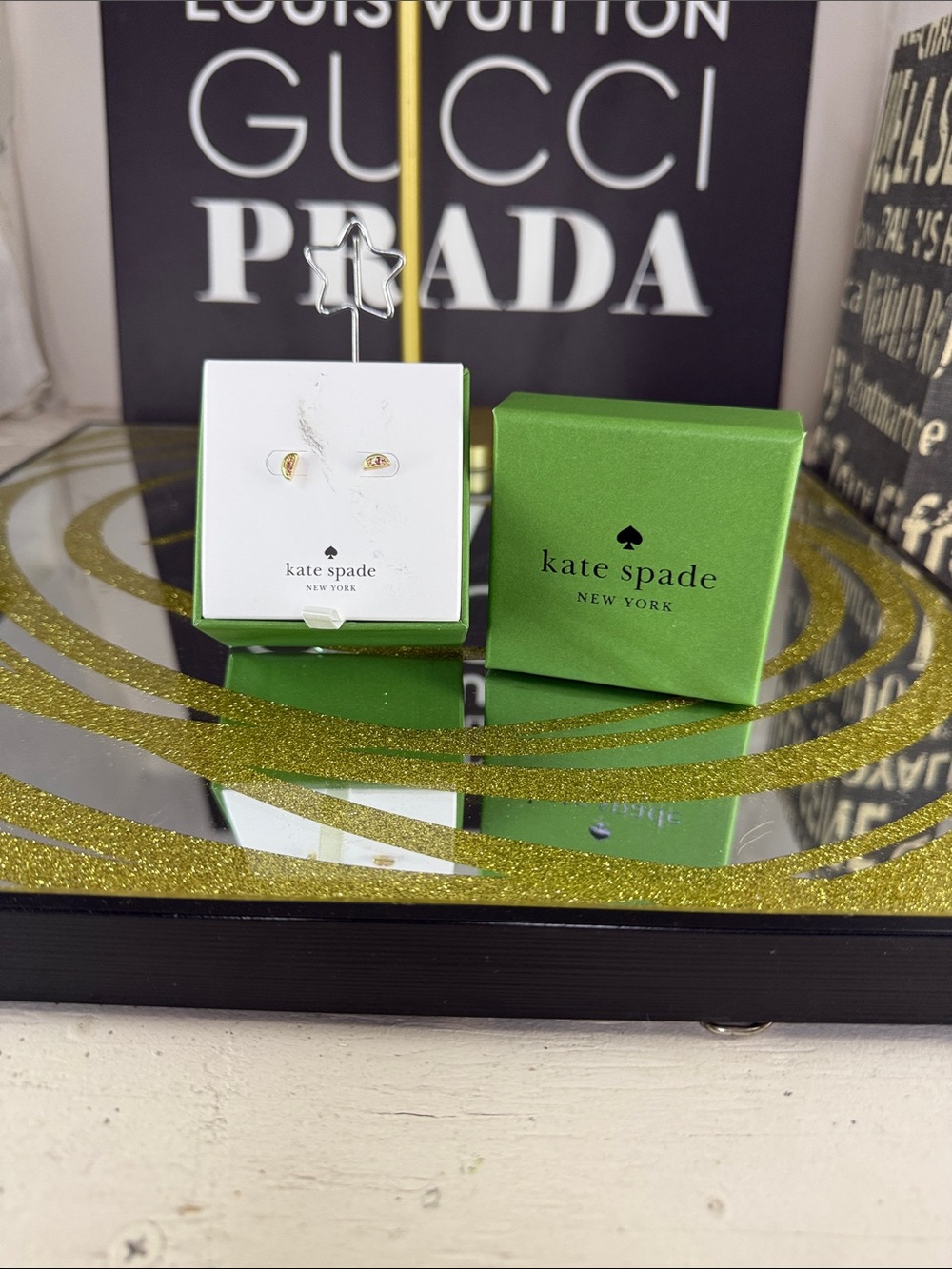 kate spade New York Gold Stud Earrings - Watermelon NIB